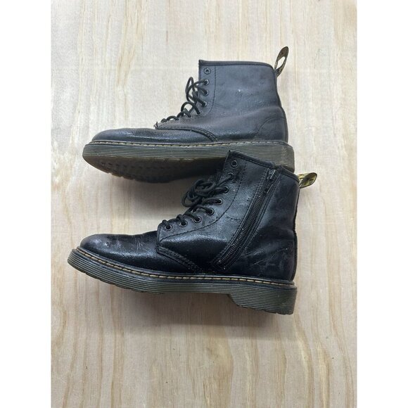 Dr Martens 1460 J Black Side-Zip Size 3 Youth Children's Combat Boots Doc - Picture 3 of 9